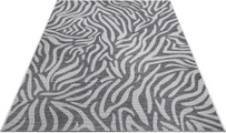 NORTHRUGS Teppich »Cebra«, rechteckig, 4 mm Höhe, Flachgewebe In und Outdoor geeignet, Zebra Design, gekettelt, Wohnzimmer, Balkon, Terrasse, Garten, Robust, Pflegeleicht