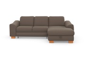 sit&more Ecksofa »Durness«, mit Federkern und hochwertigen Massivholzfüssen, wahlweise mit Kopfteilverstellung, Bettfunktion und Bettkasten oder mit Bettfunktion und Bettkasten