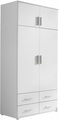 MID.YOU Drehtürenschrank in weiss , Kemi 92 CM Weiss , Kunststoff , 1 Fächer , 4 Schubladen , 92x194x53 cm , bedruckt,Nachbildung , 000380056821