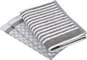 ROSS Geschirrtuch »Exclusiv«, (Set, 3 tlg.), 1x Küchen-Frottiertuch 50x50 cm Streifen und 2 Geschirrtücher 50x70 cm mit Karodesign