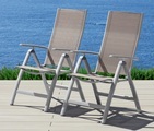 Gartenstuhl »Amalfi«, (2er Set), Alu/Textil, verstellbar