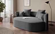 LeGer Home by Lena Gercke 2,5-Sitzer »ISALIE, rundes Loungesofa, mit Kissen, perfekt gepolstert«, moderne Stoffe, mit 4 Zierkissen, extra grosse Sitzfläche