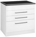HELD MÖBEL, HELD MÖBEL Kochfeldumbauschrank »Tulsa«, 80 cm breit, 2 Schubladen, 1 grosser Auszug, schwarzer Metallgriff, hochwertige MDF Front, geeignet für autarkes Kochfeld