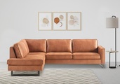 Places of Style Ecksofa »Pinto«, mit Keder und Metallfüssen