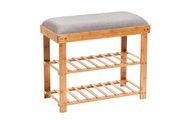 Zeller - Schuhbank 2 Bambus Polyester - 60 x 29 x 50 cm