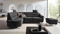 Places of Style Ecksofa »Cardoso«, Federkern, wahlweise mit Bett, Schubkasten