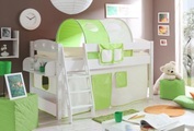 Ticaa Einzel-/Hochbett »Kenny« mit Rolllattenrost und Textil-Set