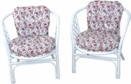 Home affaire Rattanstuhl »Rattansessel«, 2erSet aus handgeflochtenem Rattan mit Kissenauflage, im Röschendessin, Breite 66 cm