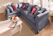 HOME AFFAIRE, Home affaire Ecksofa »Luise«, mit vielen losen Kissen und abnehmbarer Husse