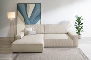 Home affaire Ecksofa »NEU: SHERWOOD XXL 284, Big-Sofa L-Form, tiefe Sitzfläche 95 cm, Cord«, Recamiere rechts/links, als Schlafsofa stellbar, Cord u. Leinenoptik