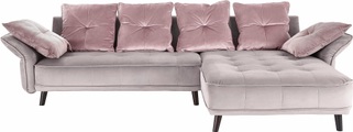 INOSIGN Ecksofa »Charming«, mit farblich abgesetzten Rückenkissen