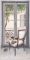 Artland, Artland Wandbild »Sessel vor einem Fenster«, Innenarchitektur, (1 St.), in vielen Grössen & Produktarten - Alubild / Outdoorbild für den Aussenbereich, Leinwandbild, Poster, Wandaufkleber / Wandtattoo auch für Badezimmer geeignet