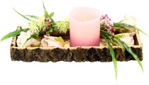 Home affaire Holztablett, Rose/LED-Kerze