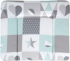 roba Wickelauflage soft Happy Patch mint 85 x 75 cm - grau