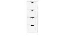 Vasagle - SONGMICS Schubladenkommode Badschrank Beistellschrank Kleiner Kommode Schrank aus Holz mit 4 Schubladen 30 x 82 x 30 cm (B x H x T) weiß LHC40W