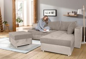 COLLECTION AB Ecksofa »30 Jahre Jubiläums-Modell Italia«, mit Bettfunktion und Bettkasten, in Cord-Samt Mix