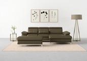 sit&more Ecksofa »Cabrio«, mit Sitztiefen- und Armteilverstellung sowie Federkern, 2 Nierenkissen