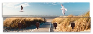 Artland Garderobenpaneel »Nordseestrand auf Langeoog mit Möwen«