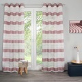 decolife Gardine »Estelle«, (1 St.), Ösenschal mit Blockstreifen weiss