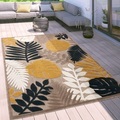 Paco Home Teppich »Bologna 791«, rechteckig, Flachgewebe, Hoch-Tief Effekt, Motiv Blätter, In- und Outdoor geeignet
