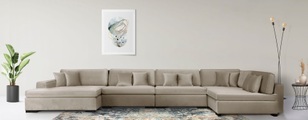 Guido Maria Kretschmer Home&Living Wohnlandschaft »Skara«, (5 St.), Lounge-Sofa mit Federkern-Polsterung, in vielen Bezugsvarianten, auch recycelt
