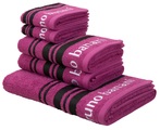 Bruno Banani Handtuch Set »Daniel«, 5 tlg., Walkfrottee, Streifen-Bordüre & Markenlogo, 5 teiliges Handtuch-Set, 100% Baumwolle