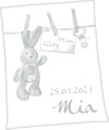 Unicade, Unicade Babydecke »Unicade® Hase«, Individuelle, mit Ihrem Wunschnamen und Geburtsdatum gewebte Babydecke (personalisiert)