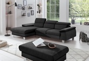 COTTA Ecksofa »Komaris«, mit Kopf- bzw. Rückenverstellung, wahlweise mit Bettfunktion, Bettkasten und RGB-LED-Beleuchtung