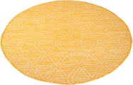 Carpet City Teppich »Palm«, rund, 5 mm Höhe, Wetterfest & UV-beständig, für Balkon, Terrasse, Flur, Küche, flach gewebt