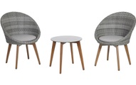 Testrut - 3-teiliges Tisch & Stuhl-Ensemble Auckland - Grau und Braun
