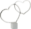 GILDE Dekofigur »Herzensangelegenheit, silberfarben«, (1 St.), Dekoobjekt, aus Metall, Höhe 47,5 cm, 2 Herzen, Wohnzimmer