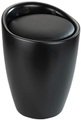 Wenko - Hocker Candy Black matt, Badhocker, mit abnehmbarem Wäschesack