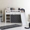 Hoppekids Hochbett »«Pets Granitgrau»«, Rutsche & Vorhang Grau und viel Auswahl