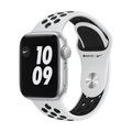 APPLE Watch Nike SE (GPS) 40 mm - Smartwatch (130 - 200 mm, Fluorelastomer, Silber/Pure Platinum/Schwarz)