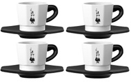 Bialetti - Espressotasse 80 ml, 4 Stück, Schwarz/Weiss