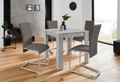 HOMEXPERTS, Homexperts Essgruppe »Nick1-Mulan«, (Set, 5 tlg.), Tisch in Beton-Optik, Breite 80 cm