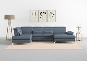 sit&more Wohnlandschaft »Cabrio«, Sitztiefenverstellung und Federkern, jeweils inklusive 3 Nierenkissen