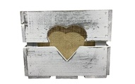 Holz Zollhaus - Holzharasse mit Herzausschnitt, Shabby 30 x 30 cm