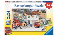 RAVENSBURGER Puzzle 2x12 Teile Bei der Feuerwehr