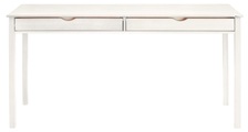 my home Schreibtisch »Gava«, (1 St.), Schreibtisch aus schönem massivem Kiefernholz, mit 2 Schubladen und eingefräste Griffmulden, in verschiedenen Farbvarianten enthältlich, Höhe 80 cm
