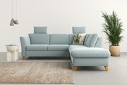 Home affaire Ecksofa »Trelleborg«, Federkern-Polsterung, wahlweise mit Bettfunktion und Stauraum, Kopfstützen optional
