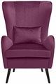 Guido Maria Kretschmer Home&Living Sessel »Salla«, wahlweise mit oder ohne Hocker, grosser Sessel: Masse B/T/H: 78/94/118 cm, Bezug auch in Luxus-Microfaser in Teddyfelloptik