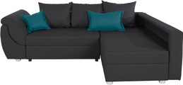 INOSIGN Ecksofa »Zoja«, wahlweise mit RGB-/LED-Beleuchtung im Regal, incl. 2 Zierkissen
