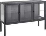 LEONIQUE, Leonique Sideboard »Ashlee«, aus schönem Metall gefertigt, mit Glaseinlegeböden und Glastüren, Breite 139 cm