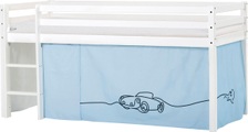 Hoppekids Hochbett, mit Matratze und Textil-Set