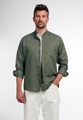 ETERNA LANGARM HEMD REGULAR FIT UPCYCLING SHIRT LEINEN OLIVGRÜN
