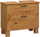 HOME AFFAIRE, Home affaire Waschbeckenunterschrank »Rodby«, FSC®-zertifiziertes Massivholz, mit Griffen aus Metall, Breite 60 cm, Höhe 55 cm