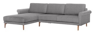 hülsta sofa Ecksofa »hs.450«, Armlehne Schnecke modern Landhaus, Breite 262 cm, Fuss Nussbaum