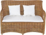 HOFMANN LIVING AND MORE, HOFMANN LIVING AND MORE Sofa, aus handgeflochtenem Kubu-Rattan und sechs Füssen