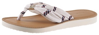 Tommy Hilfiger Zehentrenner »TH ELEVATED BEACH SANDAL PRINT«, mit bedruckten Bandagen